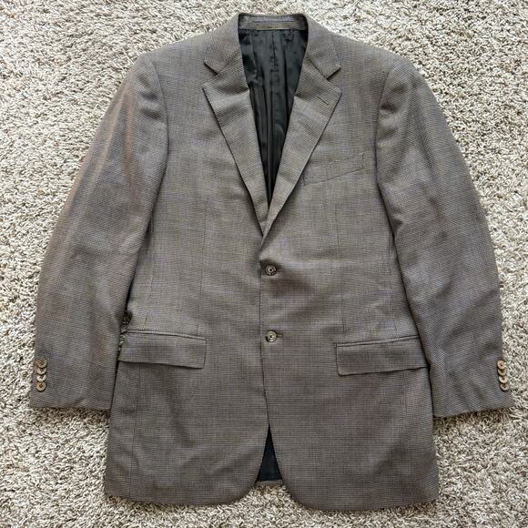 Ermenegildo Zegna 100% Wool Trofeo Brown Suit Jacket Blazer Men’s Size 52 L